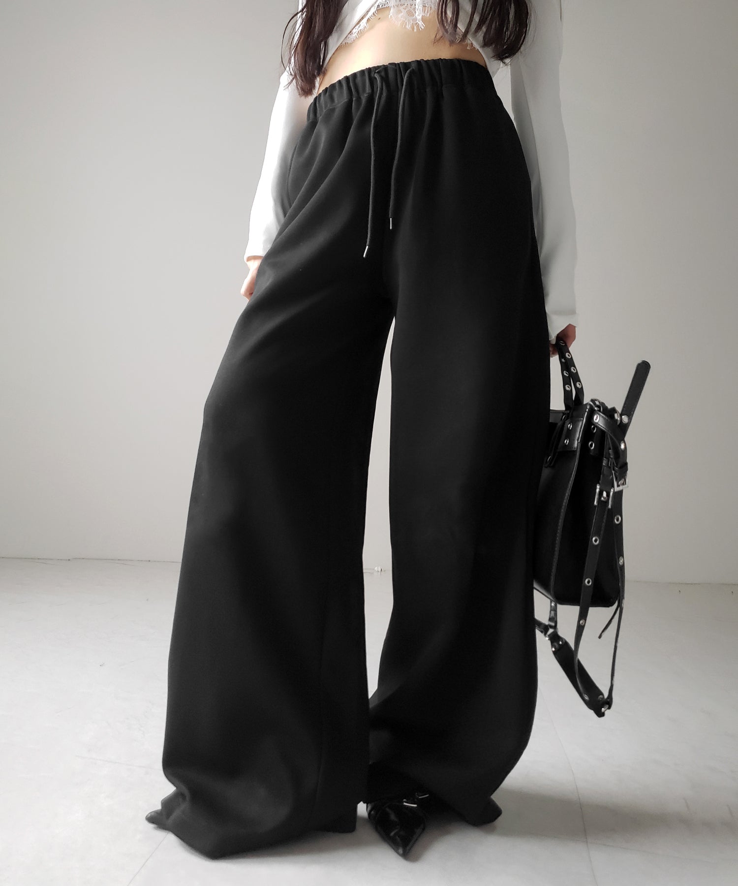 グランジロゴバックプリントスウェットワイドパンツ / grunge logo back print sweat wide pants