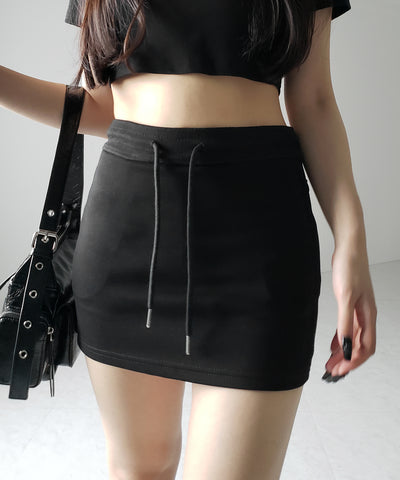 ハイウエストスウェットタイトミニスカート / high waist sweat tight mini skirt