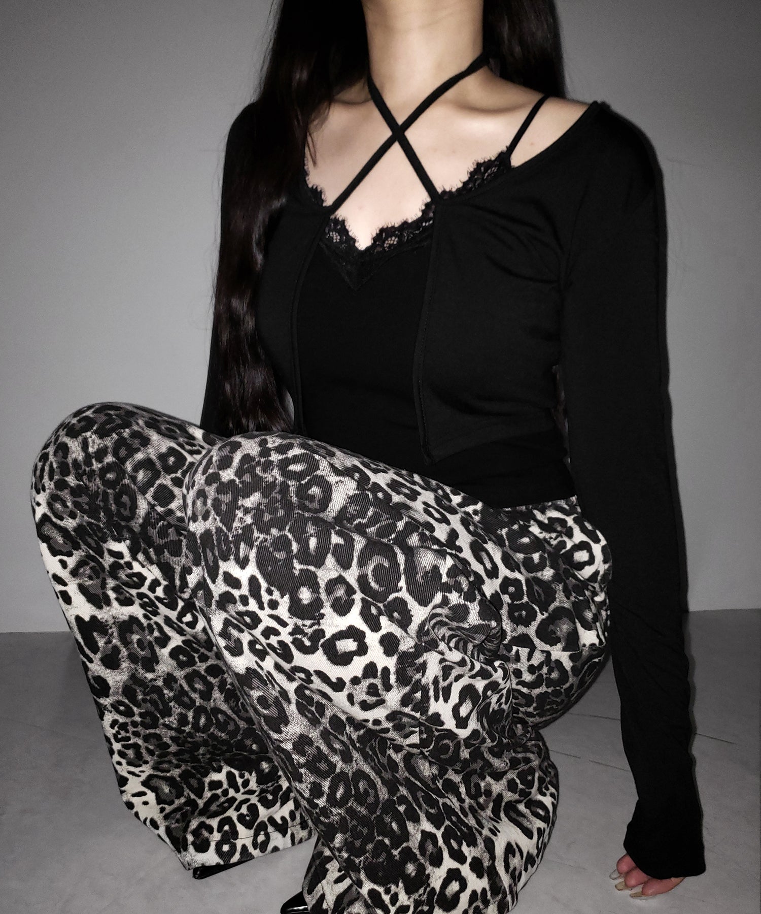 【 2color 】ヴィンテージライクレオパードツイルワイドパンツ / vintage like leopard twill wide pants