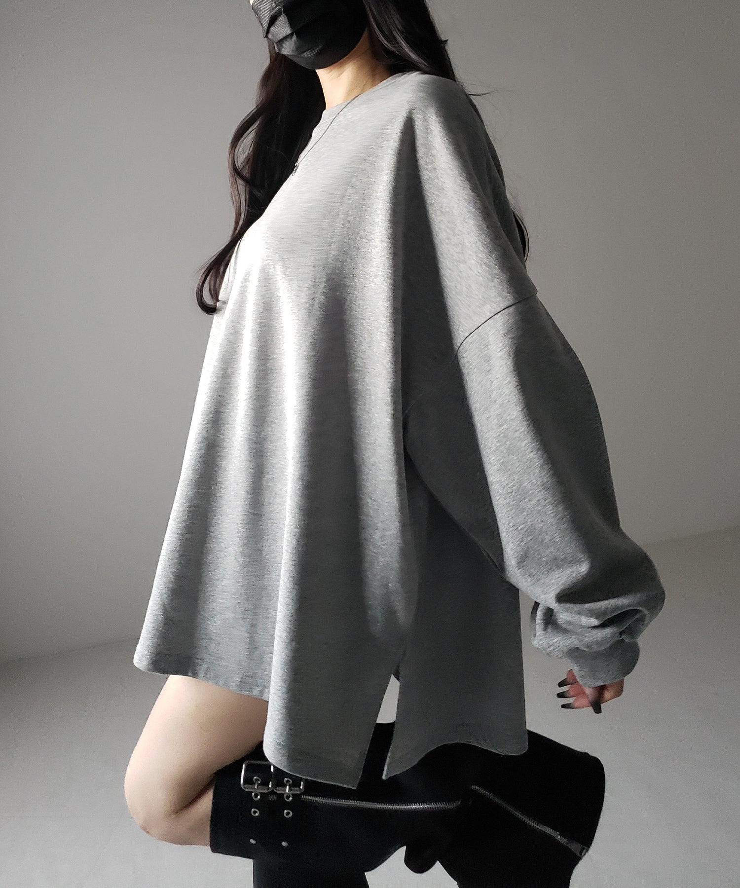 【 3color 】ボリュームスリーブBIGスウェットロンT / big sweat long Tee