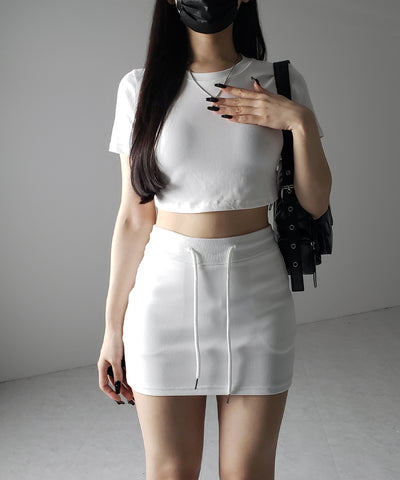 ハイウエストスウェットタイトミニスカート / high waist sweat tight mini skirt