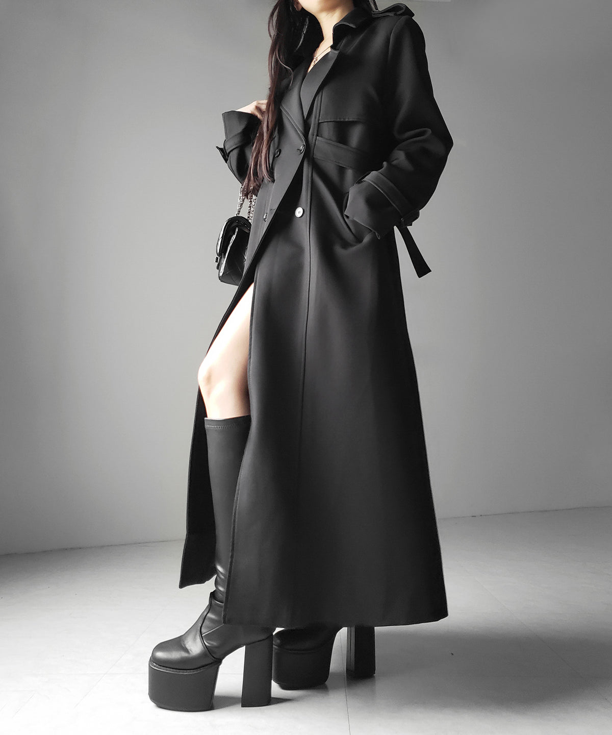 ウエストマークレディロングトレンチコート / waistmark lady long trench coat