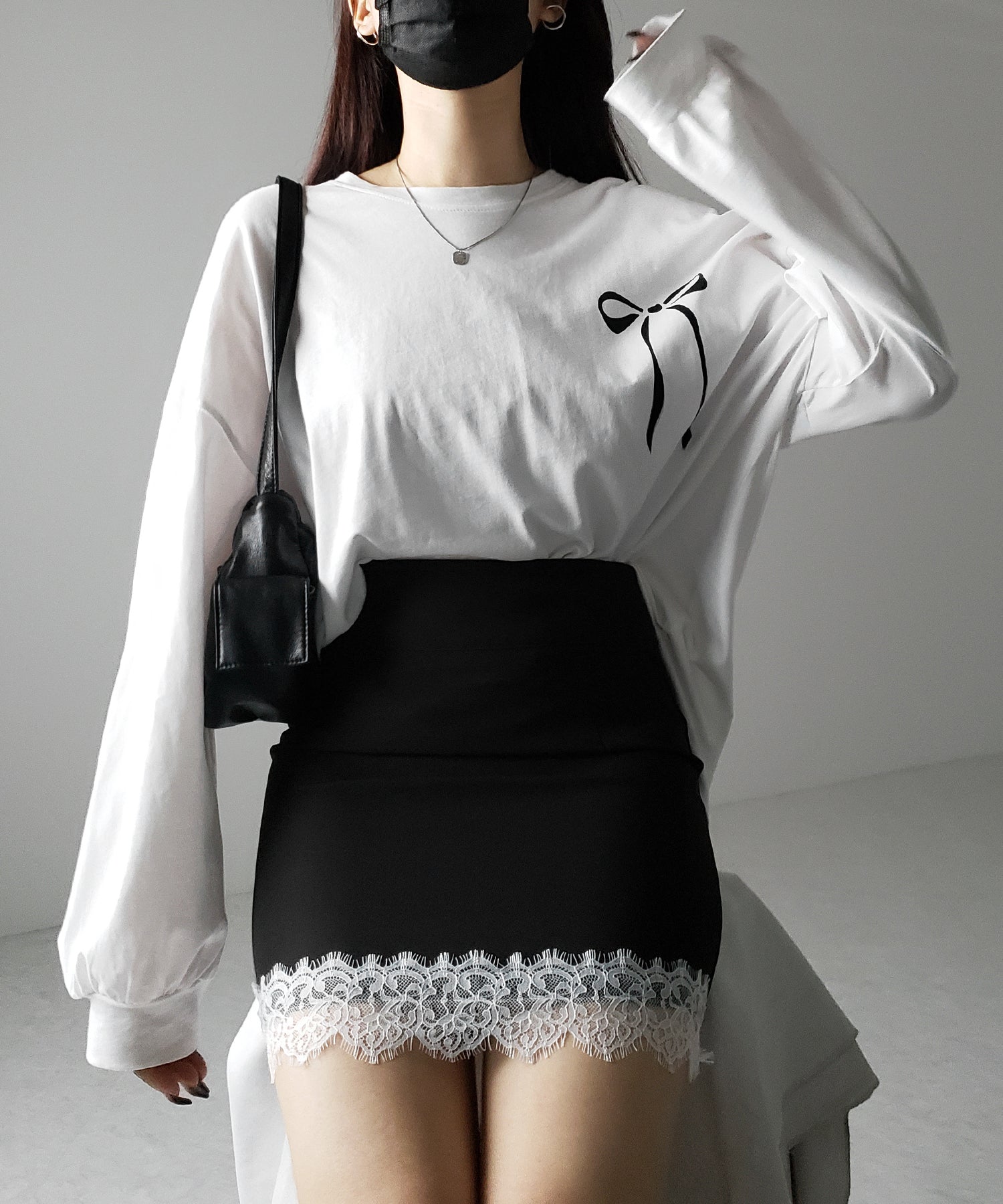 【 セットアップ着用可能 】サイドラインハイウエストミニスカート / sideline high waist mini skirt