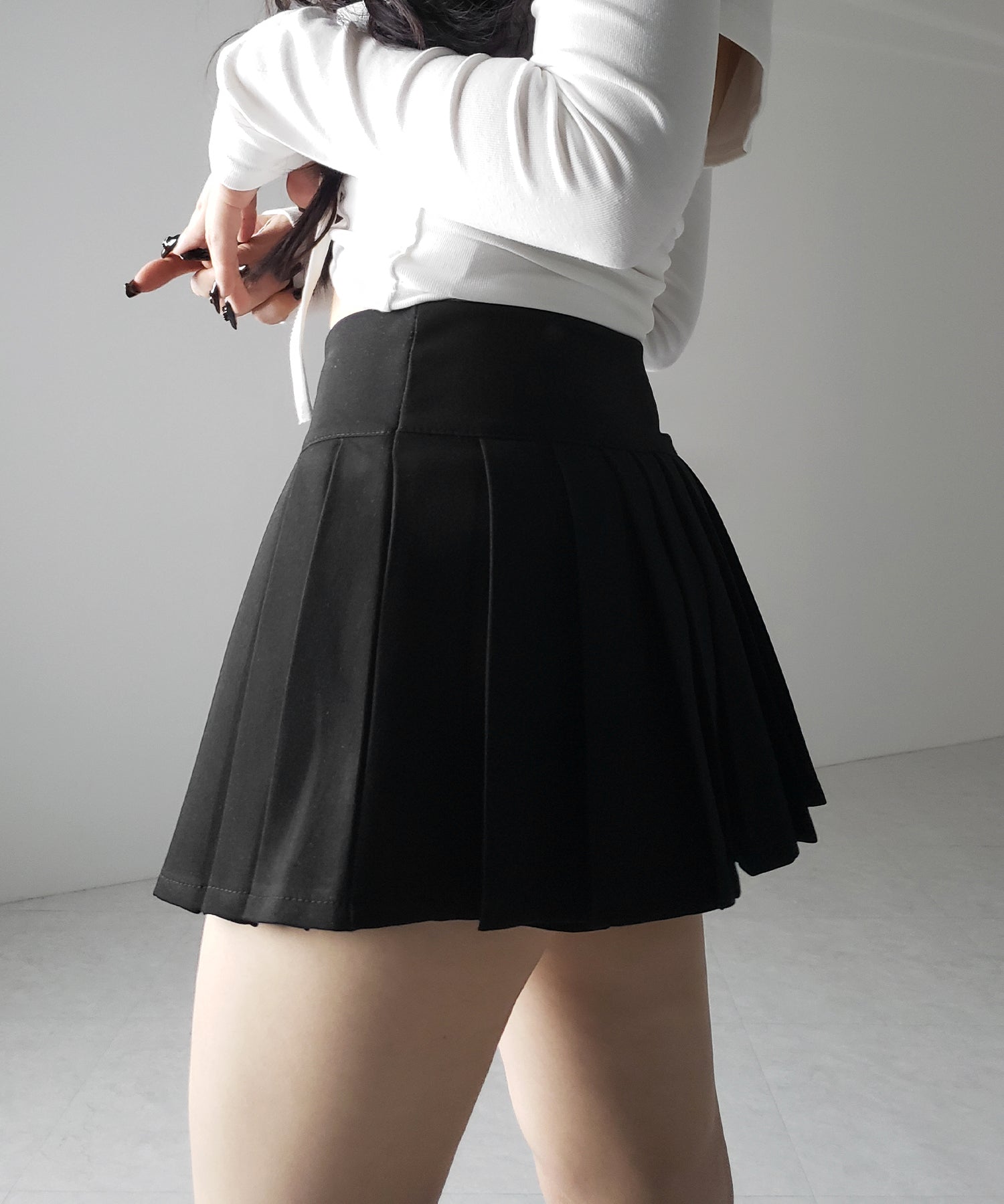 プリーツマイクロミニスカパン / pleated micro mini skirt pants