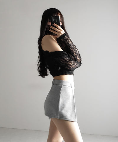レイヤードマイクロミニスカパン / layered micro mini skirt pants