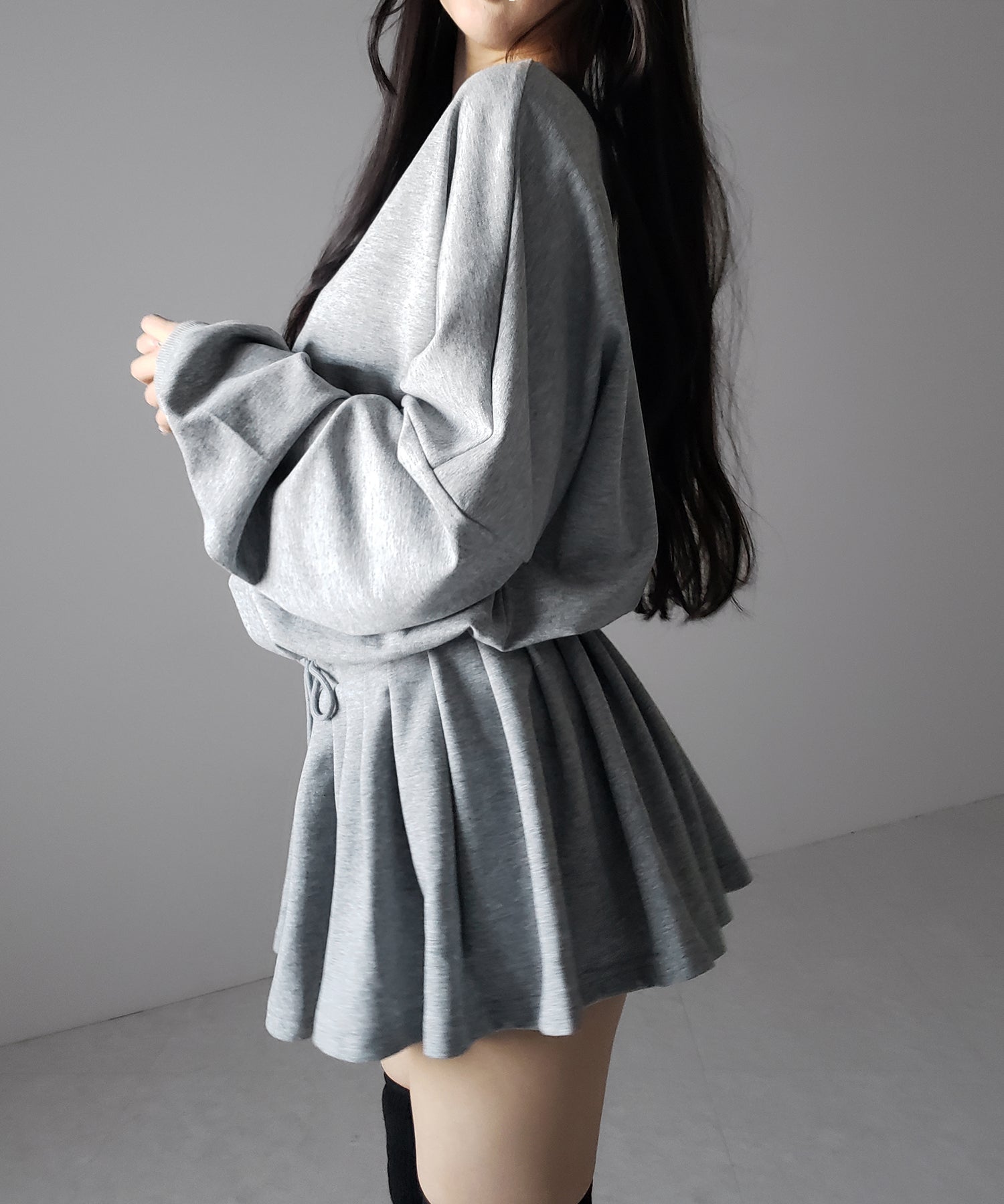 オーバースウェットフレアミニワンピース / over sweat flare mini onepiece