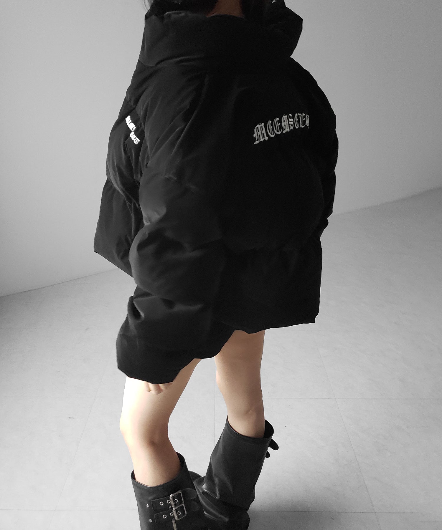 【 裏起毛 】アウトポケットオープンネックスリムトップス / out pocket open neck slim tops