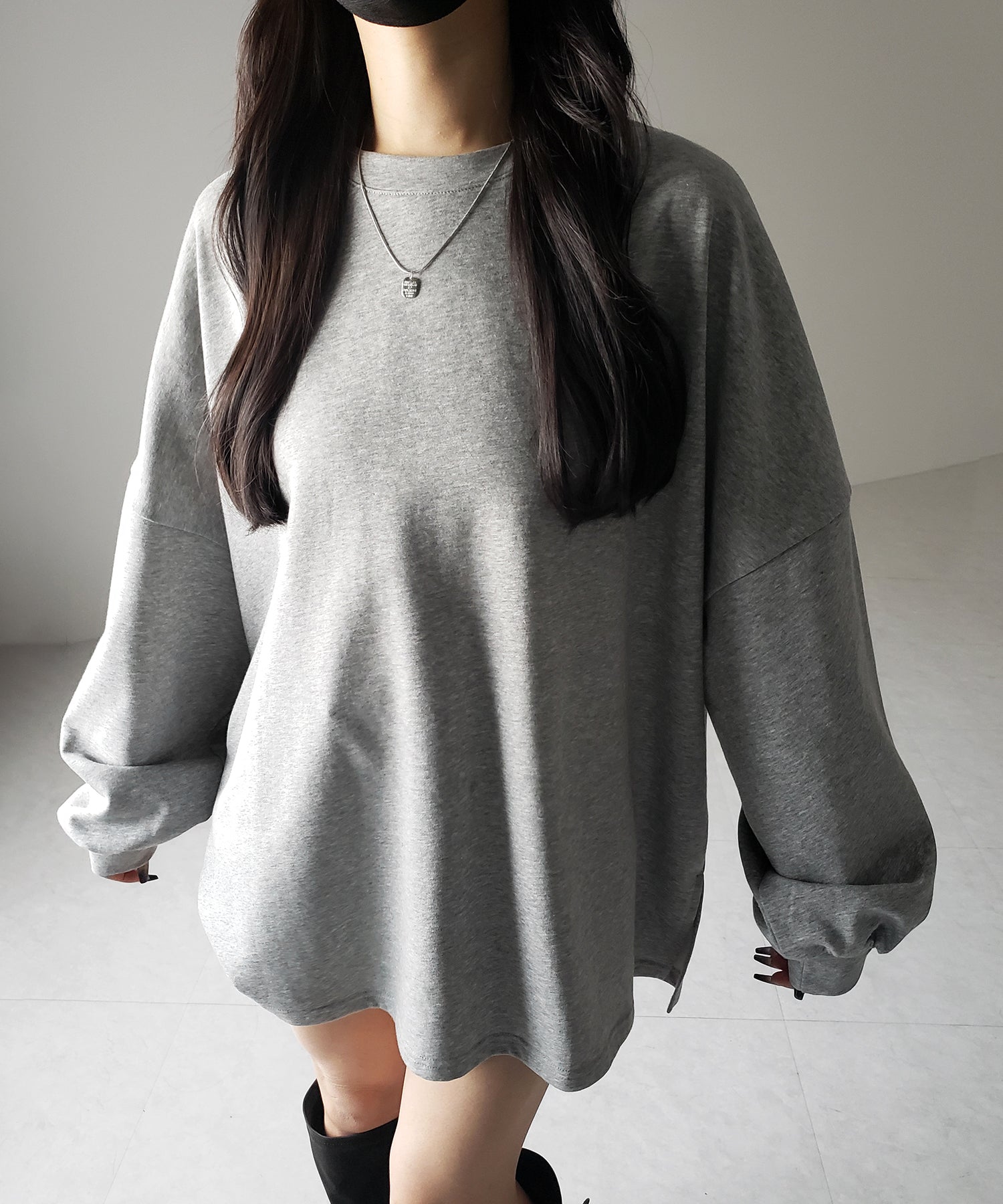 【 3color 】ボリュームスリーブBIGスウェットロンT / big sweat long Tee