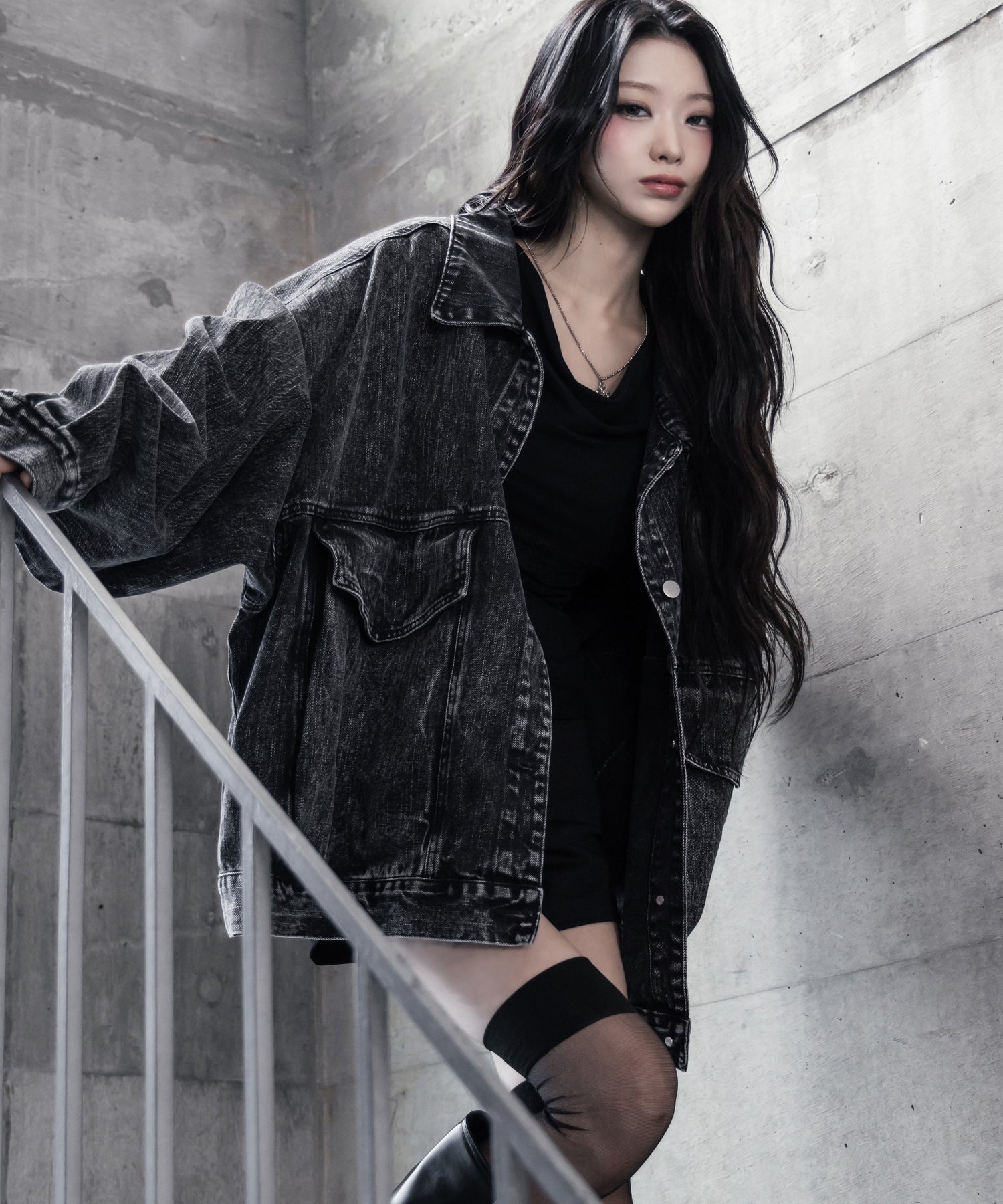 【 デニムセットアップ着用可能 】ヴィンテージケミカルブリーチボーイフレンドデニムジャケット / vintage chemical bleach boyfriend denim jacket