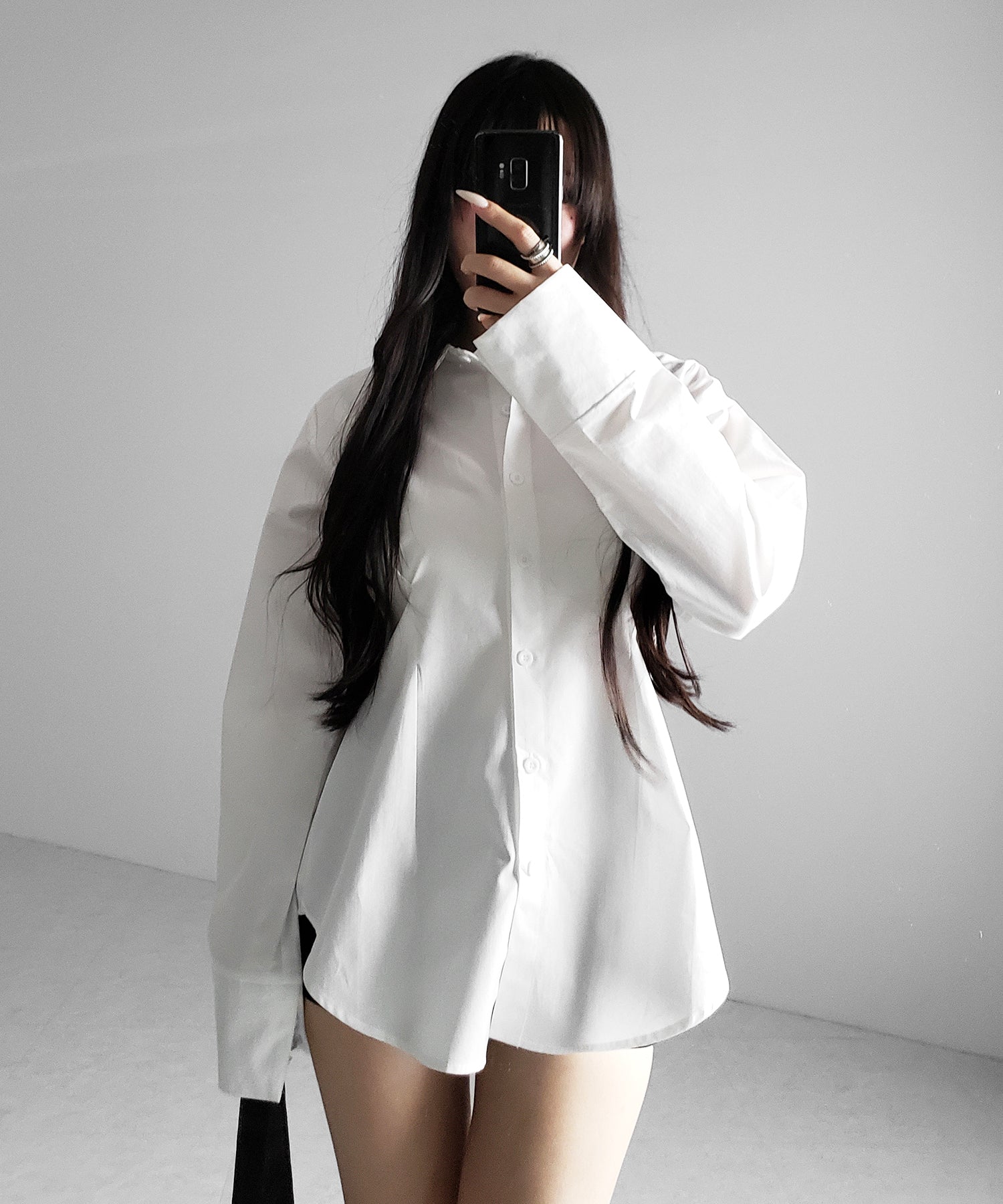 ウエストタックフレアレディシャツ / waist tuck flare lady shirts