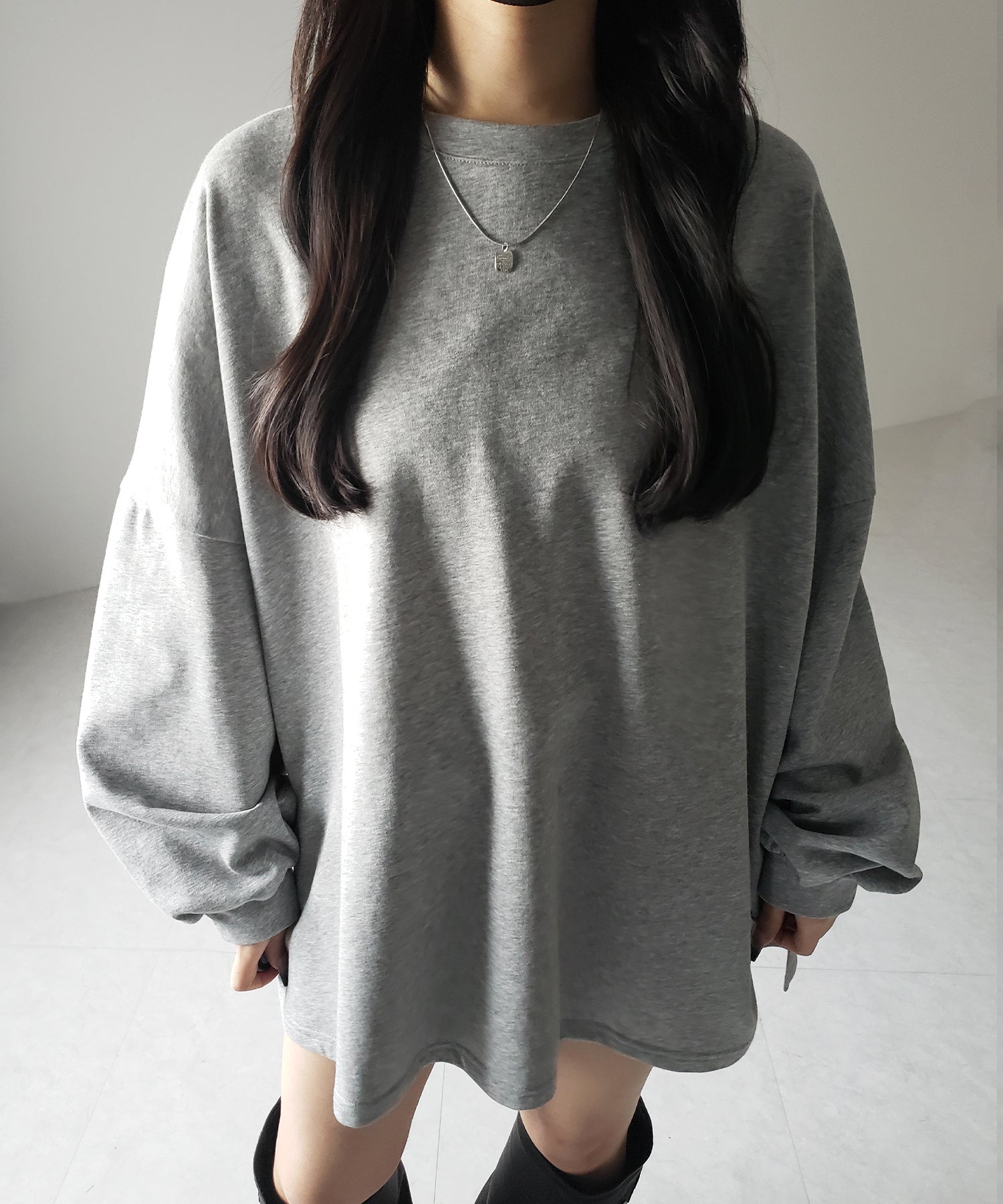 【 3color 】ボリュームスリーブBIGスウェットロンT / big sweat long Tee