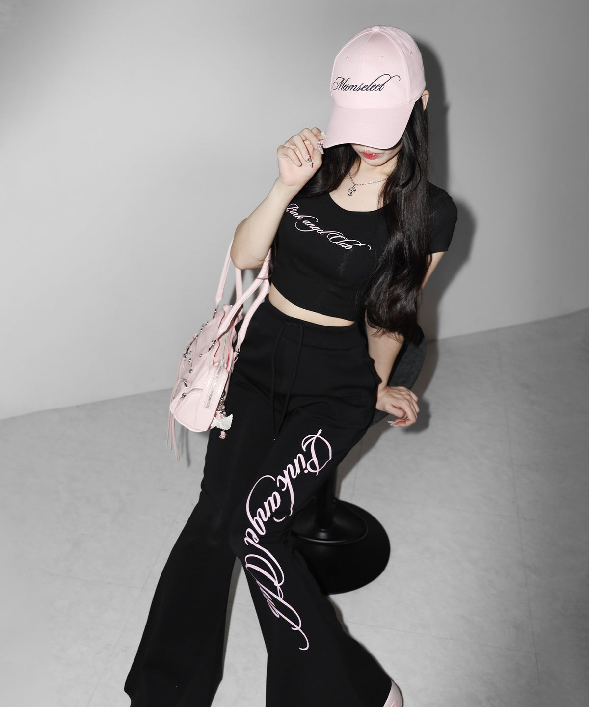 【 PINK ANGEL CLUB 】lettering LOGO embroidery CAP / レタリングロゴ刺繍キャップ