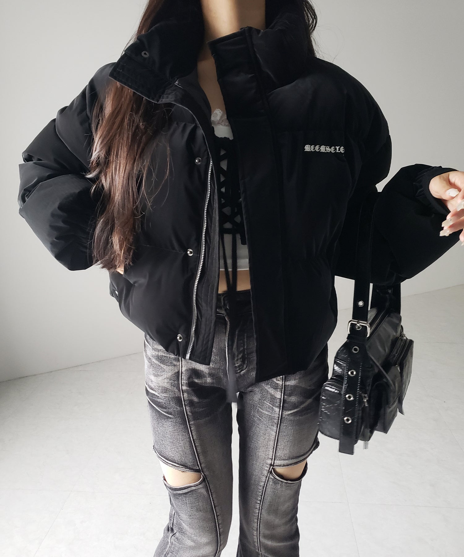 カットアウトヴィンテージストレッチフレアデニム / cutout vintage stretch flare denim