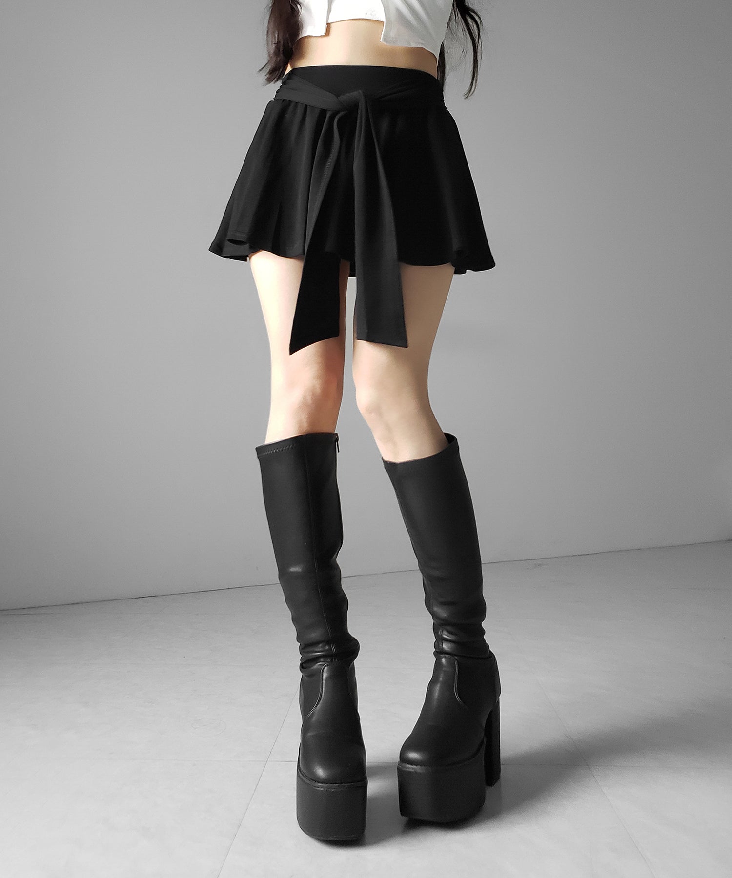 ラップレイヤードフレアミニスカパン / wrap layered flare mini skirt pants