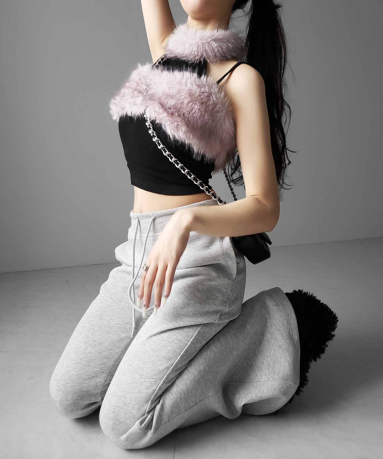 ファードッキングストラップトップス / fur docking strap tops