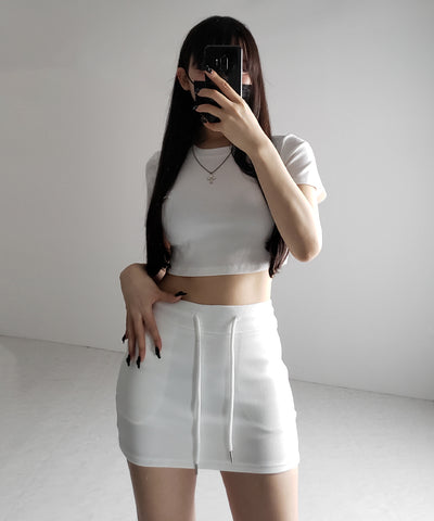 ハイウエストスウェットタイトミニスカート / high waist sweat tight mini skirt