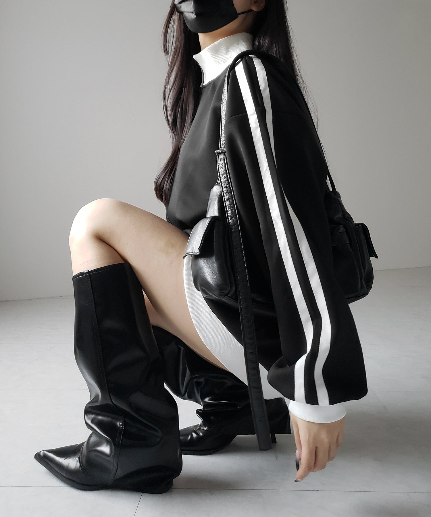 【 無地/配色を選べる2color 】サイドラインオーバーサイズトラックジャケット / sideline oversize track jacket