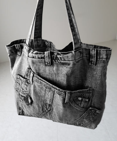 ヴィンテージドッキングウォッシュデニムバッグ / vintage docking washed denim bag