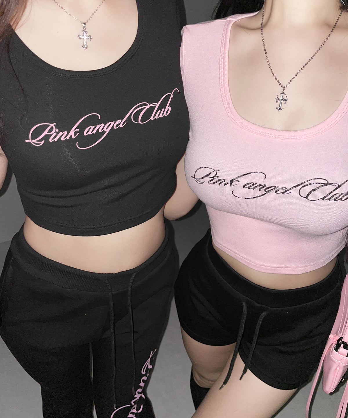 【 PINK ANGEL CLUB 】レタリングロゴスウェットフレアパンツ / PINK ANGEL CLUB lettering logo sweat flare pants