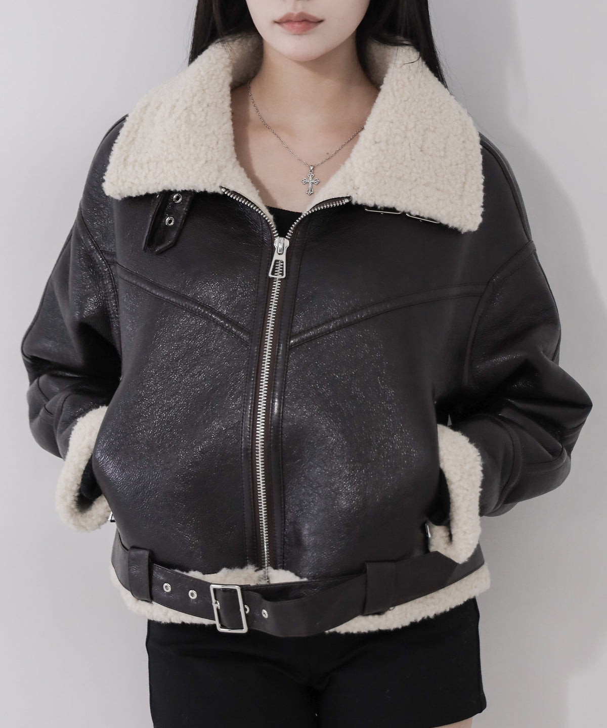 B-3ヴィンテージレザーボアムートンジャケット / B-3 vintage leather boa mouton jacket