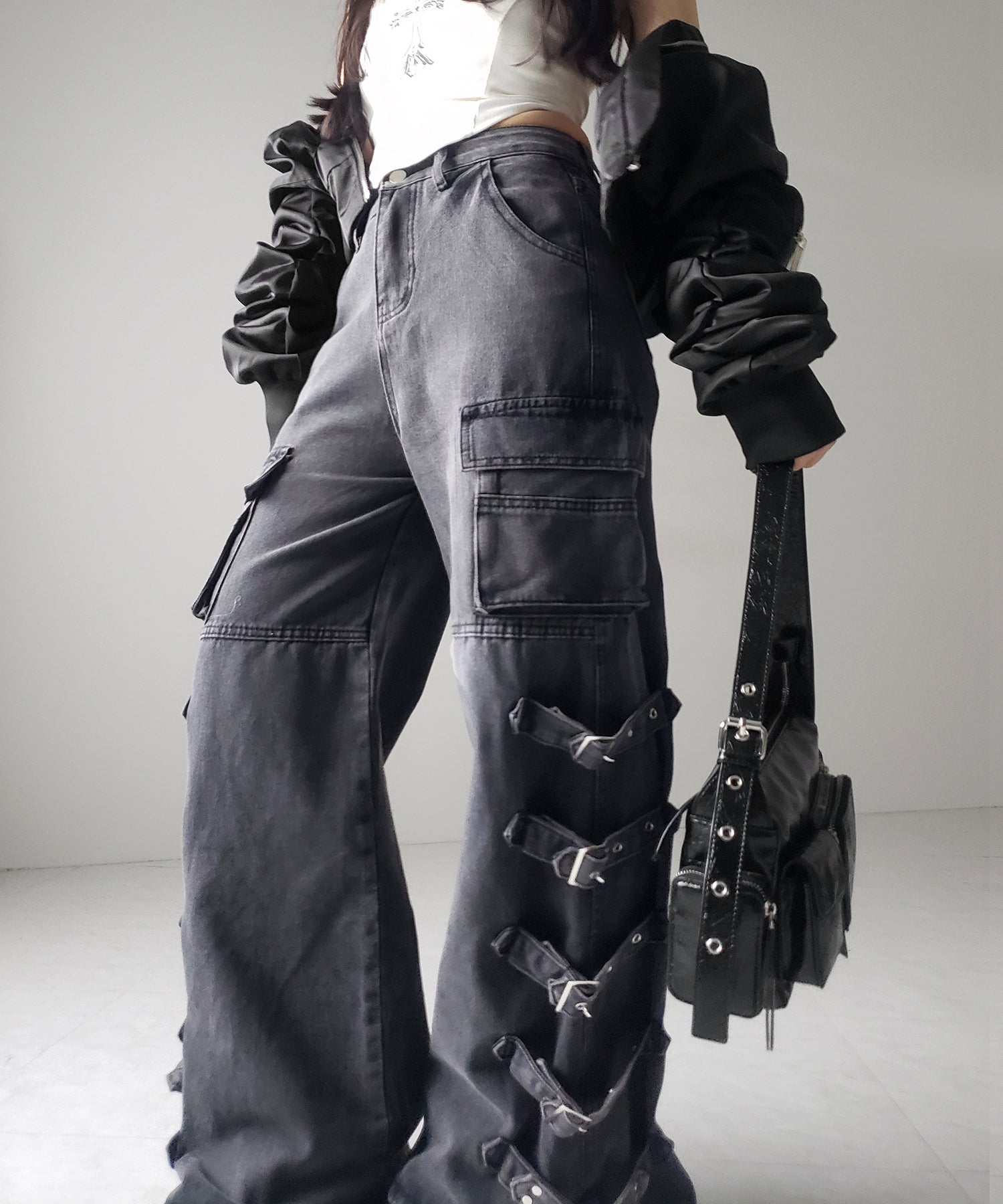 【 4size 】ヴィンテージサイドベルテッドカーゴデニム / vintage side belted cargo denim
