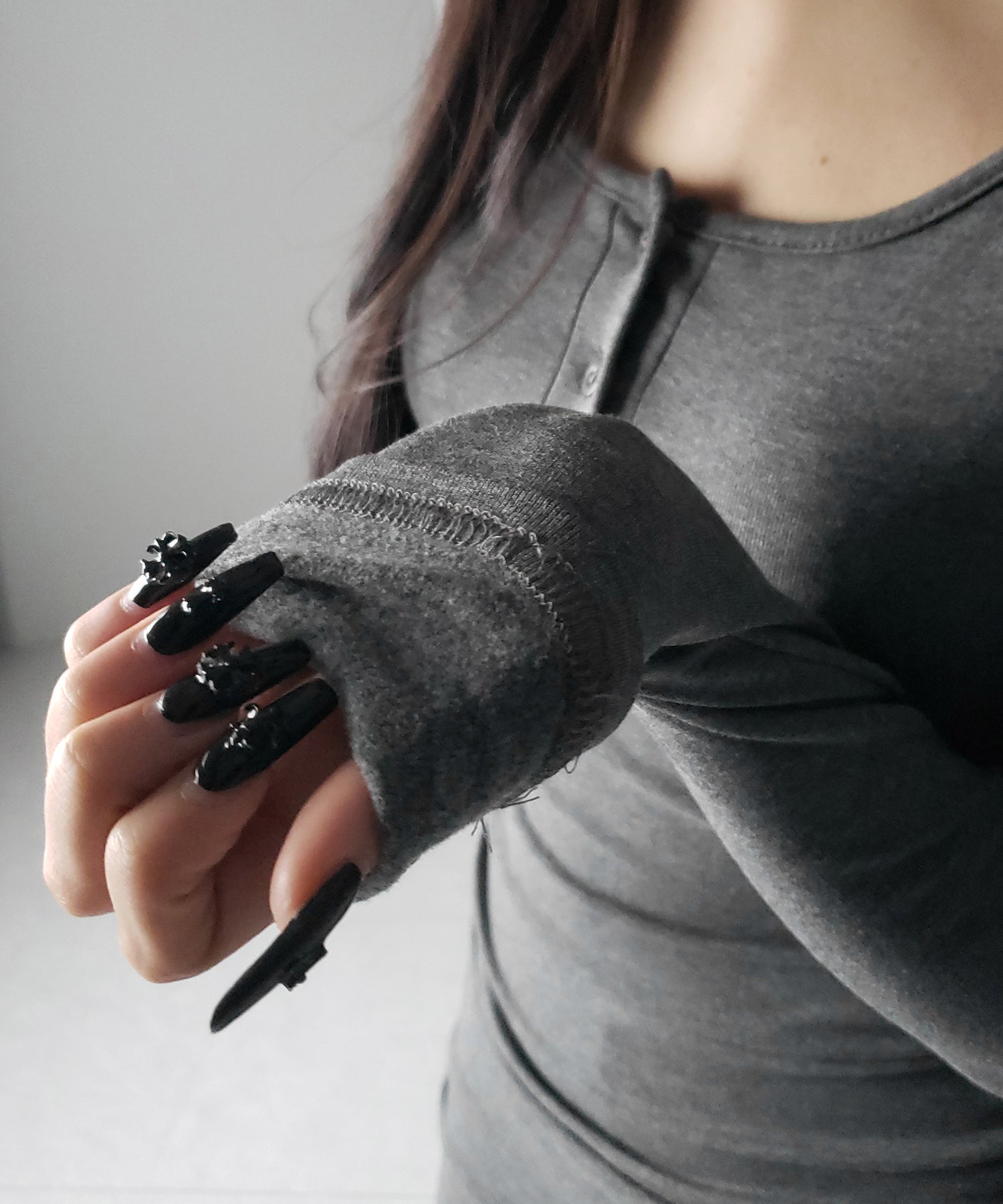 【 3color / 裏起毛 】チョーカーネックシャーリングミニワンピース / choker neck shirring mini onepiece