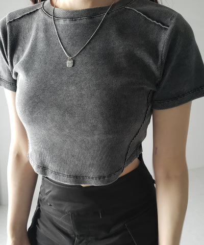 ヴィンテージショートリブTシャツ / sideline vintage short lib T-shirt