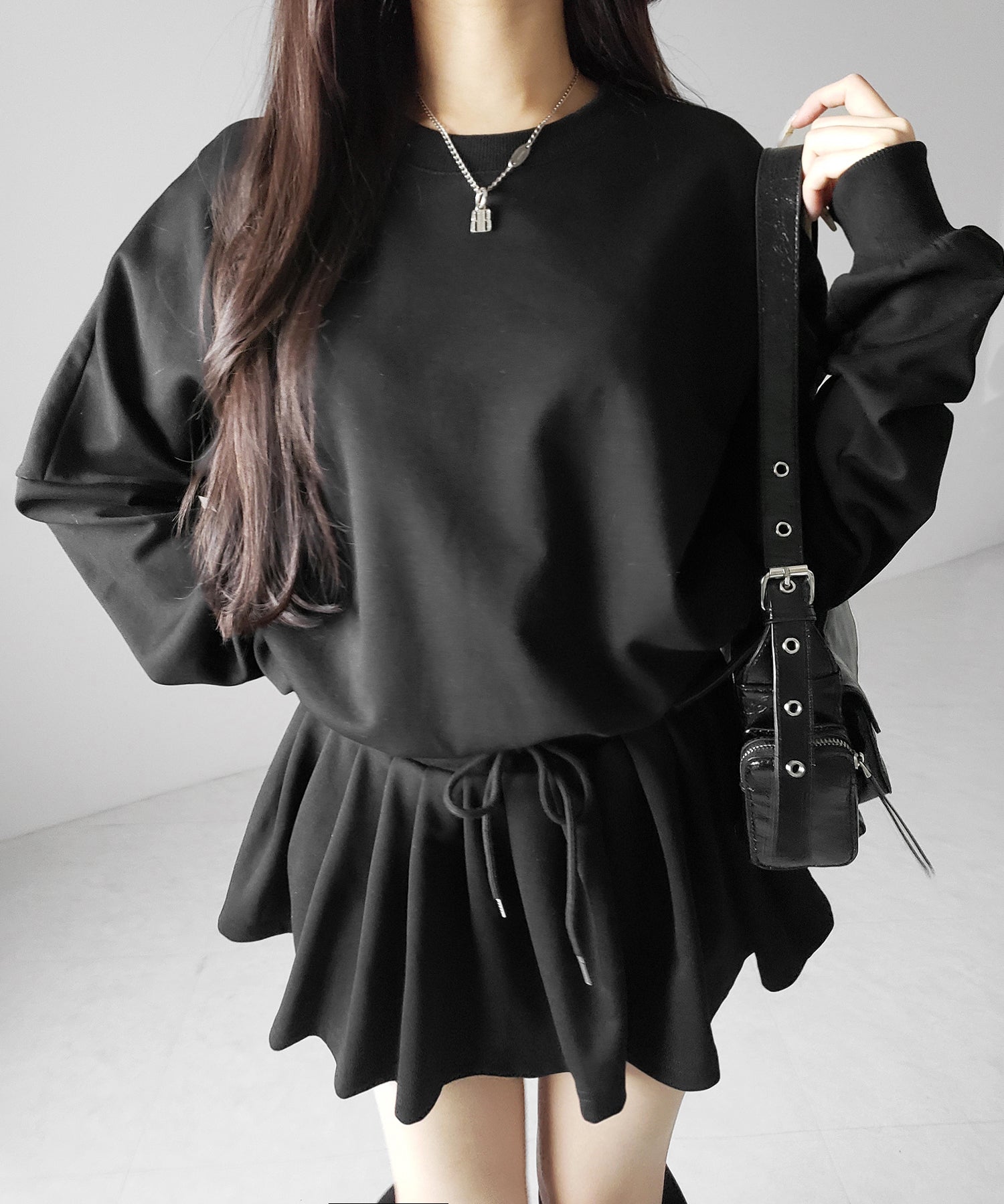 オーバースウェットフレアミニワンピース / over sweat flare mini onepiece