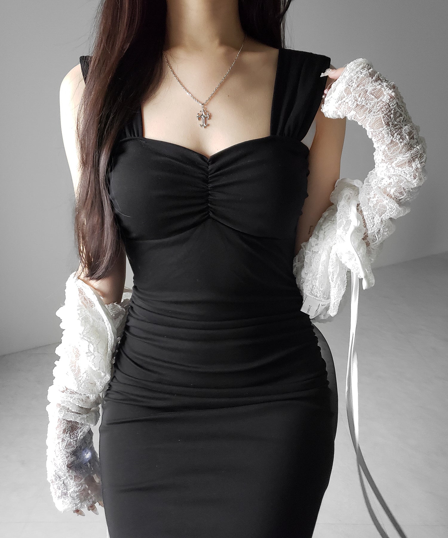 シャーリングロングタイトマーメイドキャミワンピ / shirring long tight mermaid cami onepiece