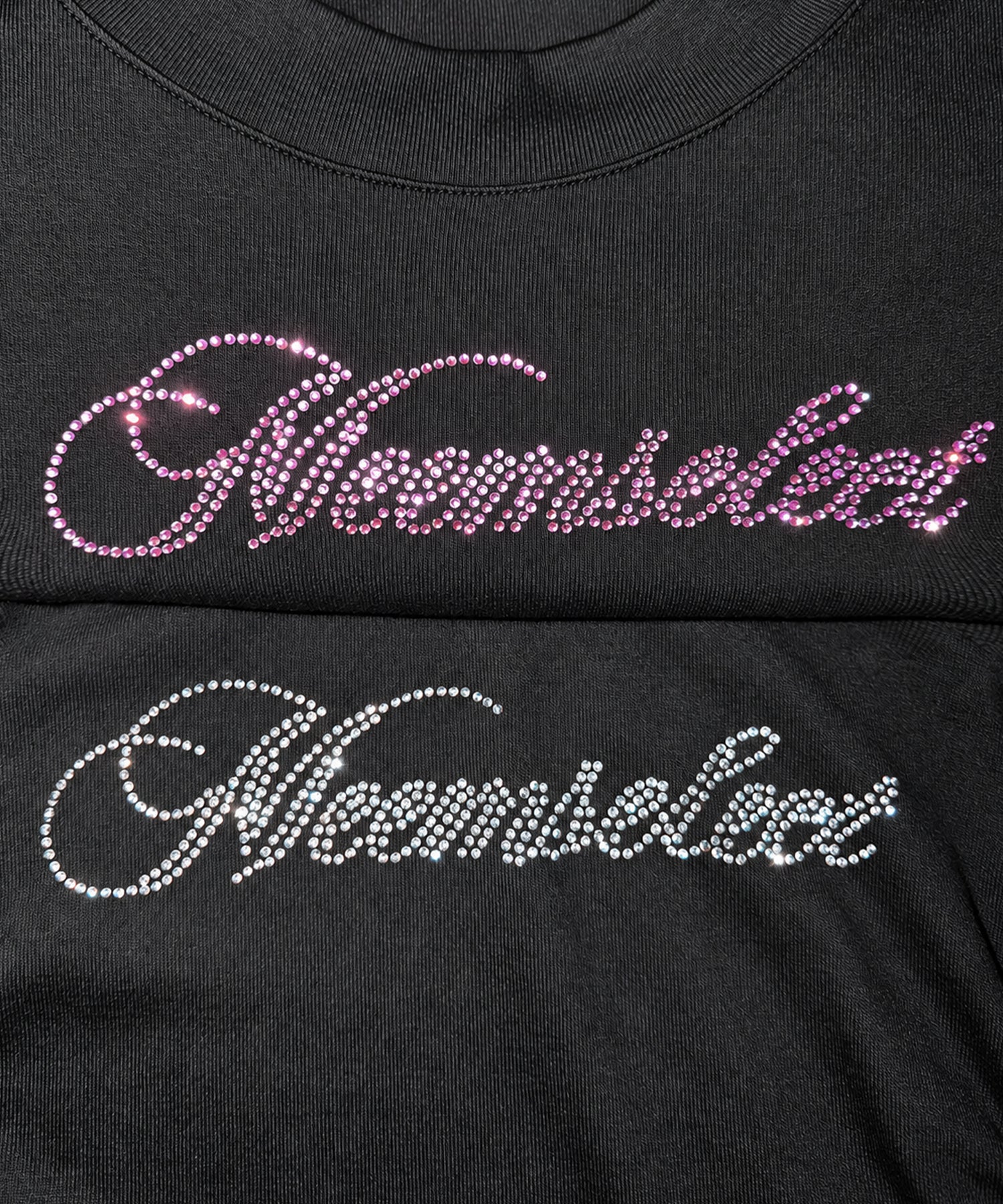 ラインストーンロゴスリムフィットロンT / Rhine stone logo slim fit long sleeve T-shirts