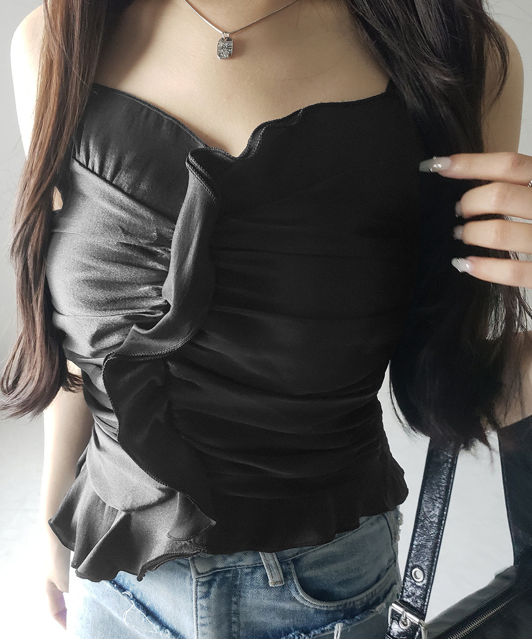 【 2color 】オーガンジーボリュームフリルビスチェ / organdy volume Frill Bustier