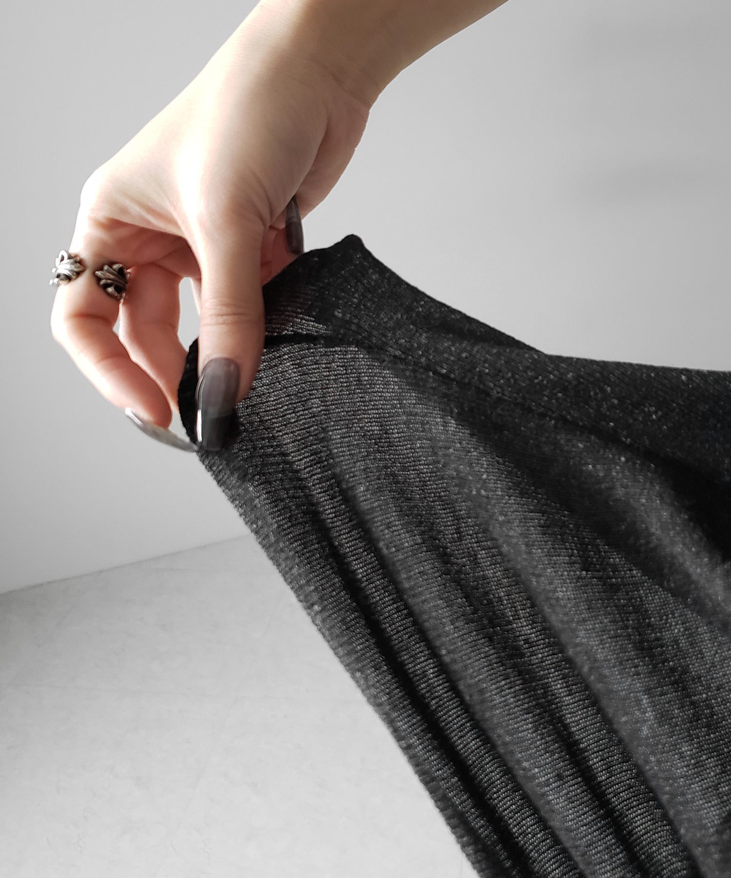 スキッパーボタンロングシアーニットトップス / skipper button long sheer knit tops