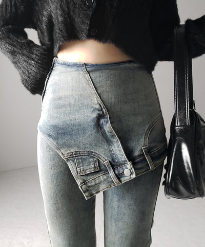 レイヤードウエストヴィンテージフレアデニム /layered waist vintage flare denim