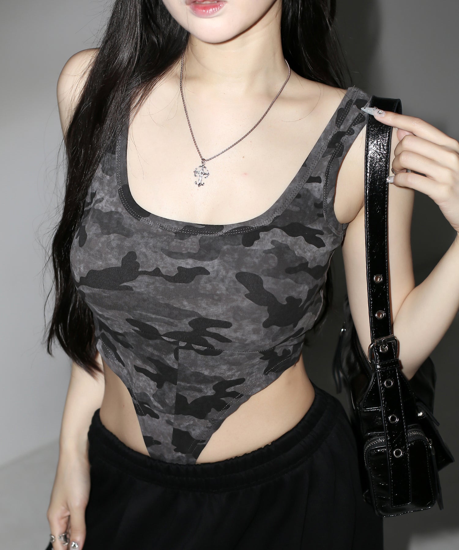 ヴィンテージカモフラボディスーツタンク/ Vintage camouflage bodysuit tank