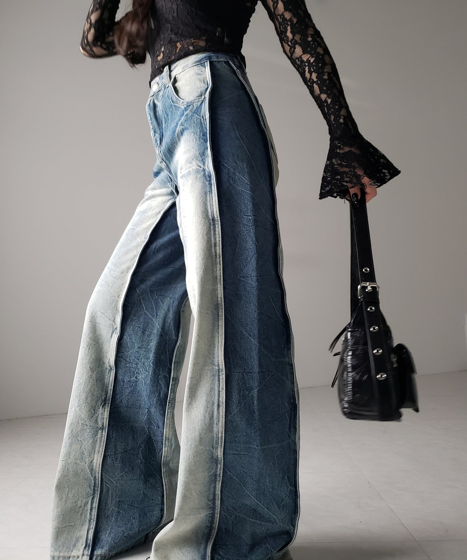 【 4size 】ヴィンテージライクサイドタックストレートデニム /vintage like side tuck straight denim