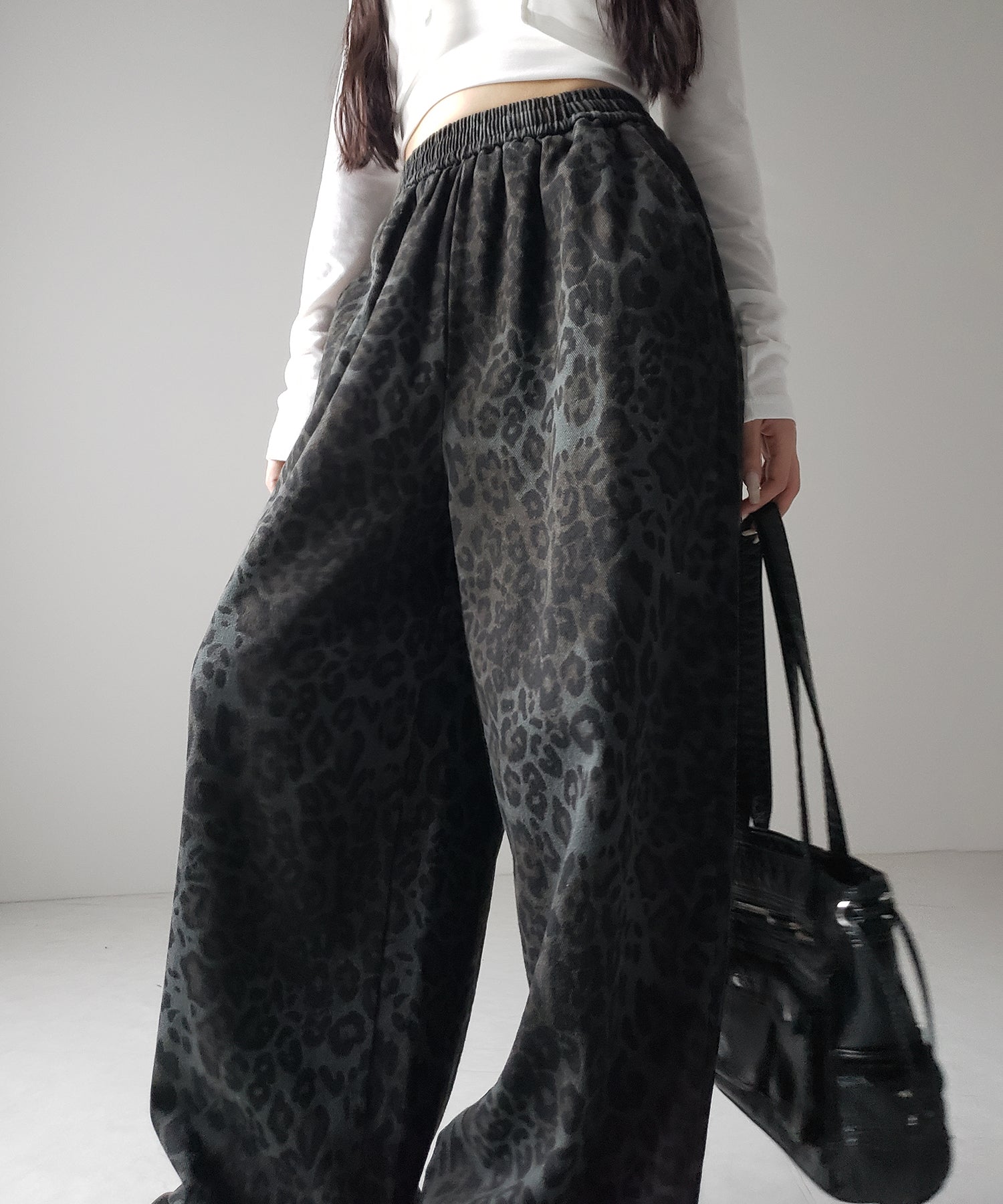 【 2color 】ヴィンテージライクレオパードツイルワイドパンツ / vintage like leopard twill wide pants