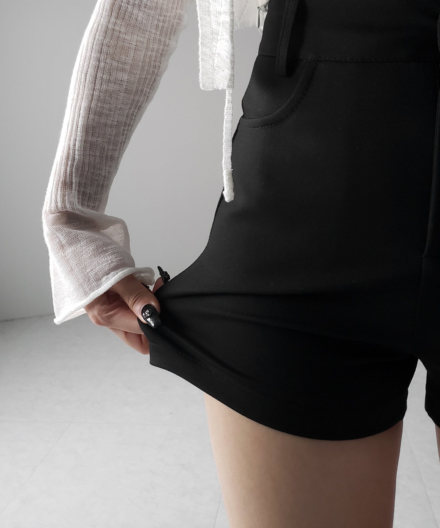 【 2color /4size 】ハイウエストタイトスパンショートパンツ / high waist tight span short pants