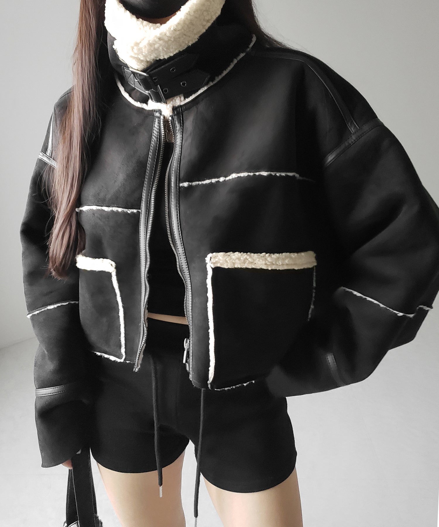 スタンドカラーにできる2WAY 】B-3ショートボアフライト