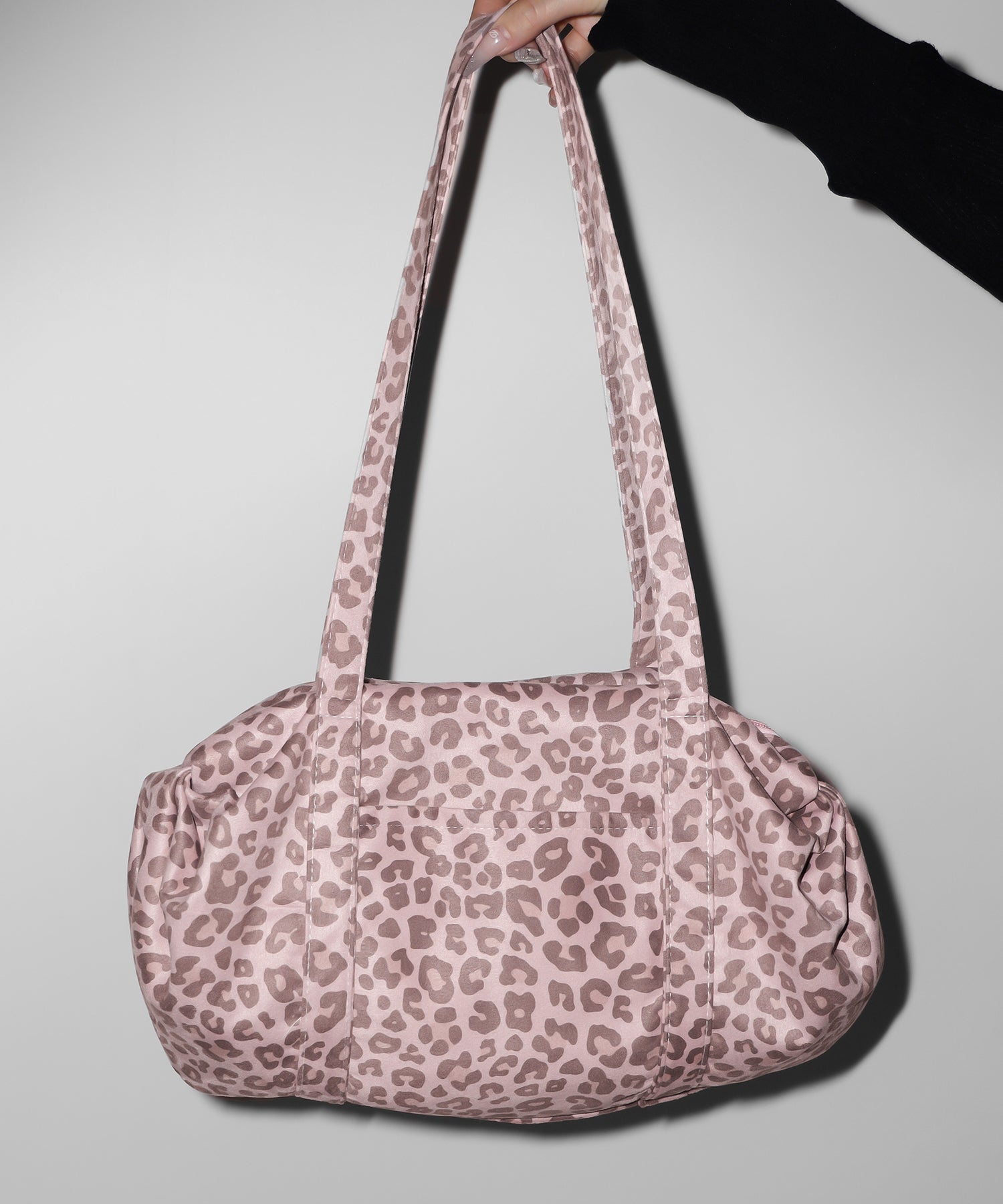 ヴィンテージライクピンクレオパードミニボストンショルダーバッグ / vintage like pink leopard mini boston shoulder bag