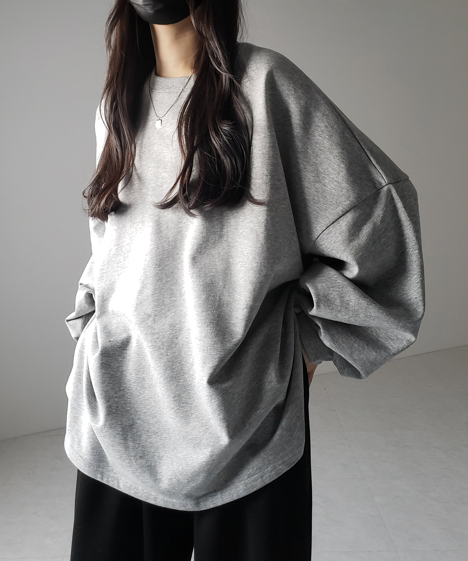 【 3color 】ボリュームスリーブBIGスウェットロンT / big sweat long Tee