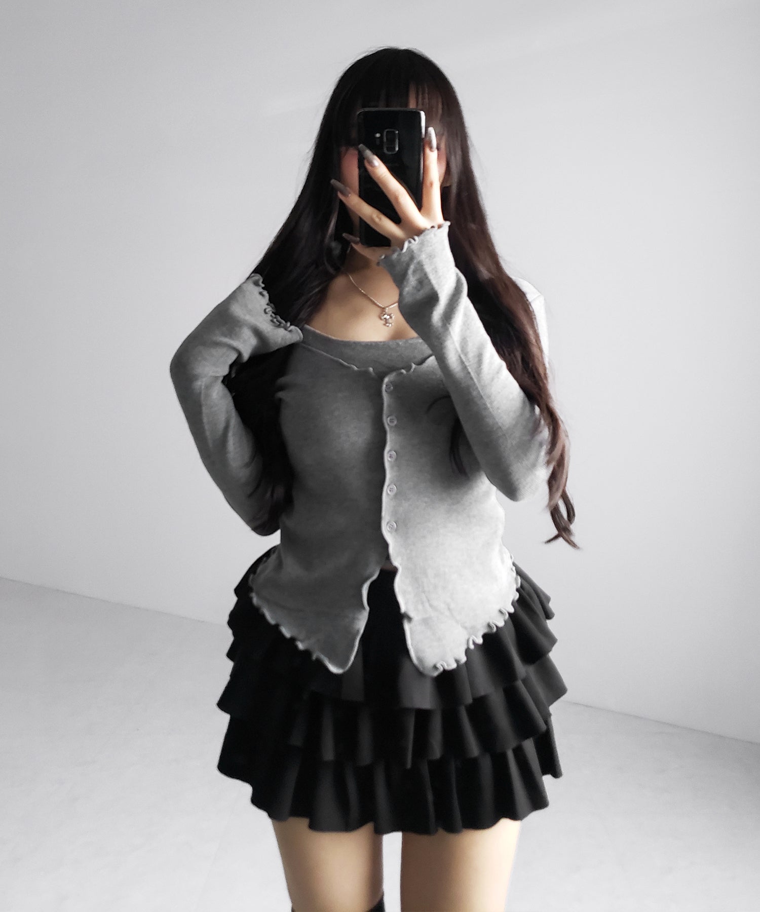 ティアードフリルカットソーミニスカート / tiered frill cut and sew mini skirt