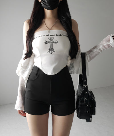 ハイウエストタイトスパンショートパンツ / high waist tight span short pants