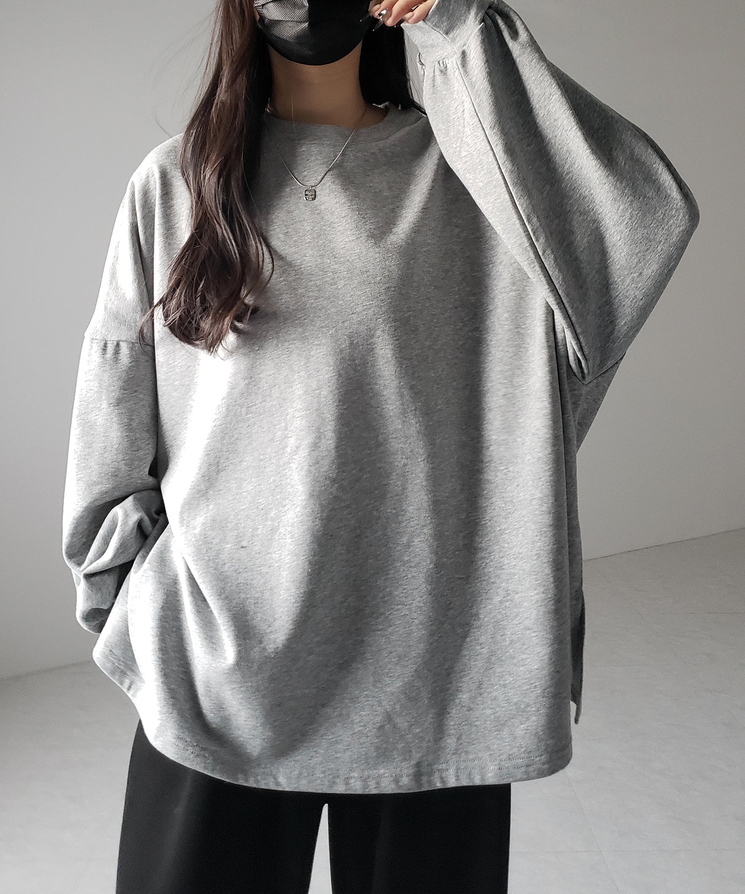【 3color 】ボリュームスリーブBIGスウェットロンT / big sweat long Tee
