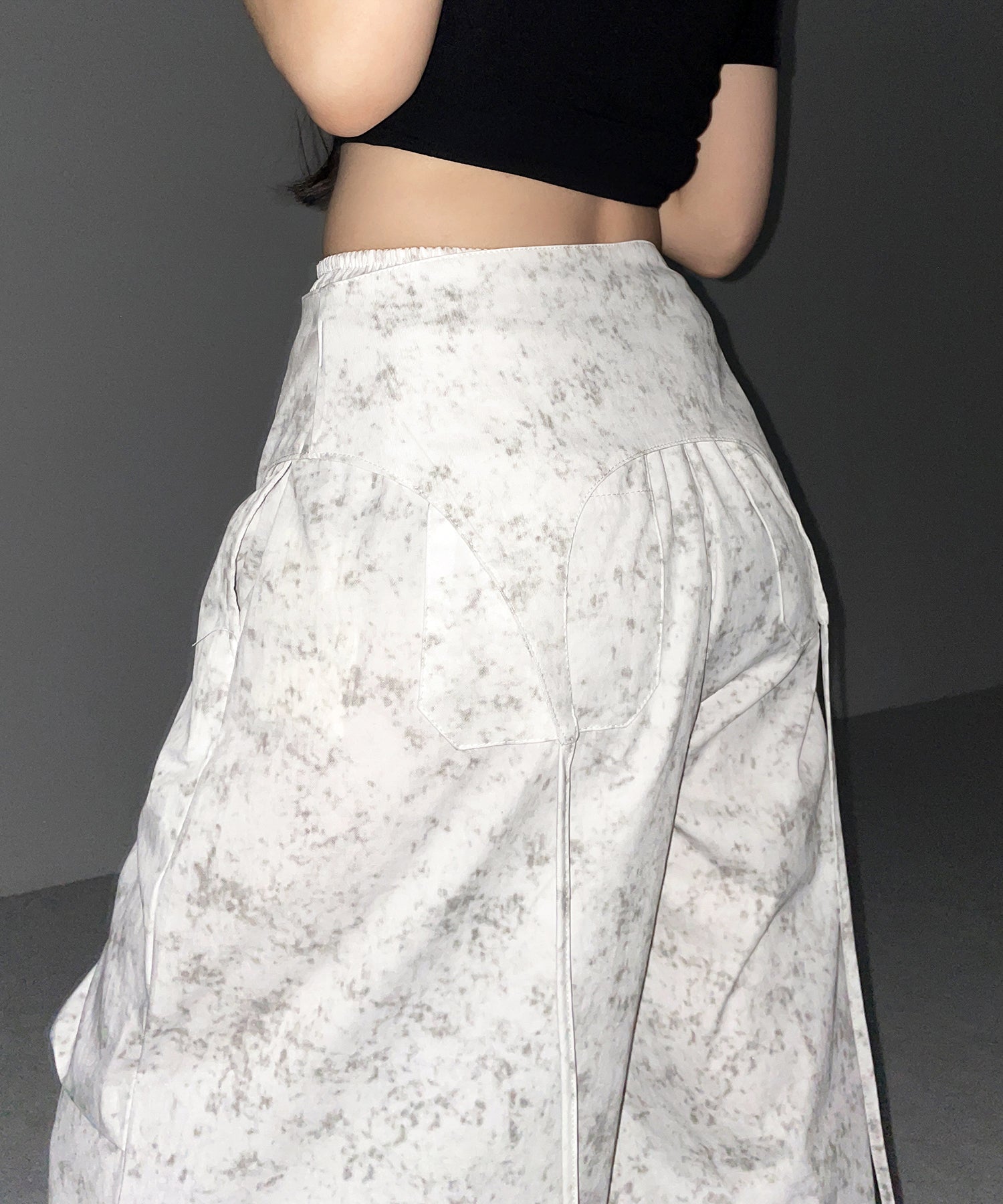 ガーターレイヤードヴィンテージタックワイドパンツ / garter layered vintage tack wide pants