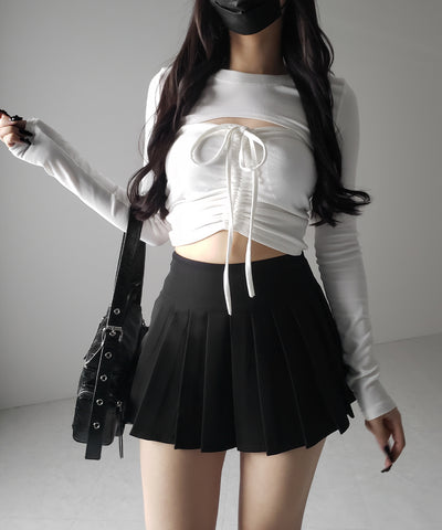 プリーツマイクロミニスカパン / pleated micro mini skirt pants