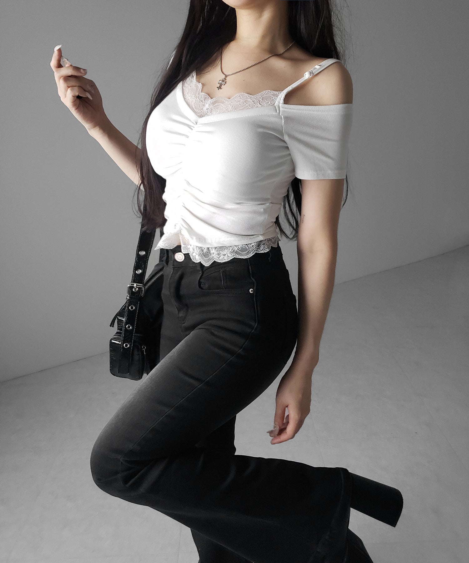 【4size 】美脚ハイウエストストレッチフレアデニム / slim leg High waist stretch flare denim