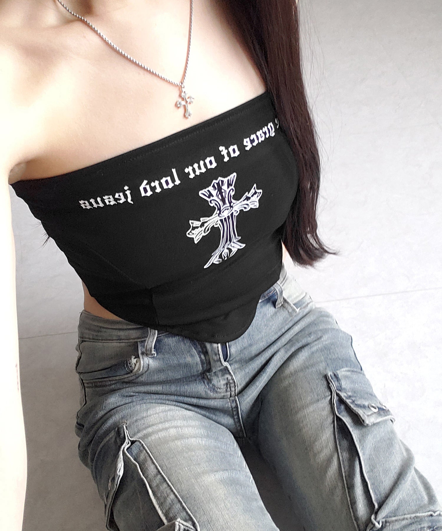 カーゴデザインヴィンテージライクダメージストレッチフレアデニム / cargo design vintage-like damage stretch flare denim