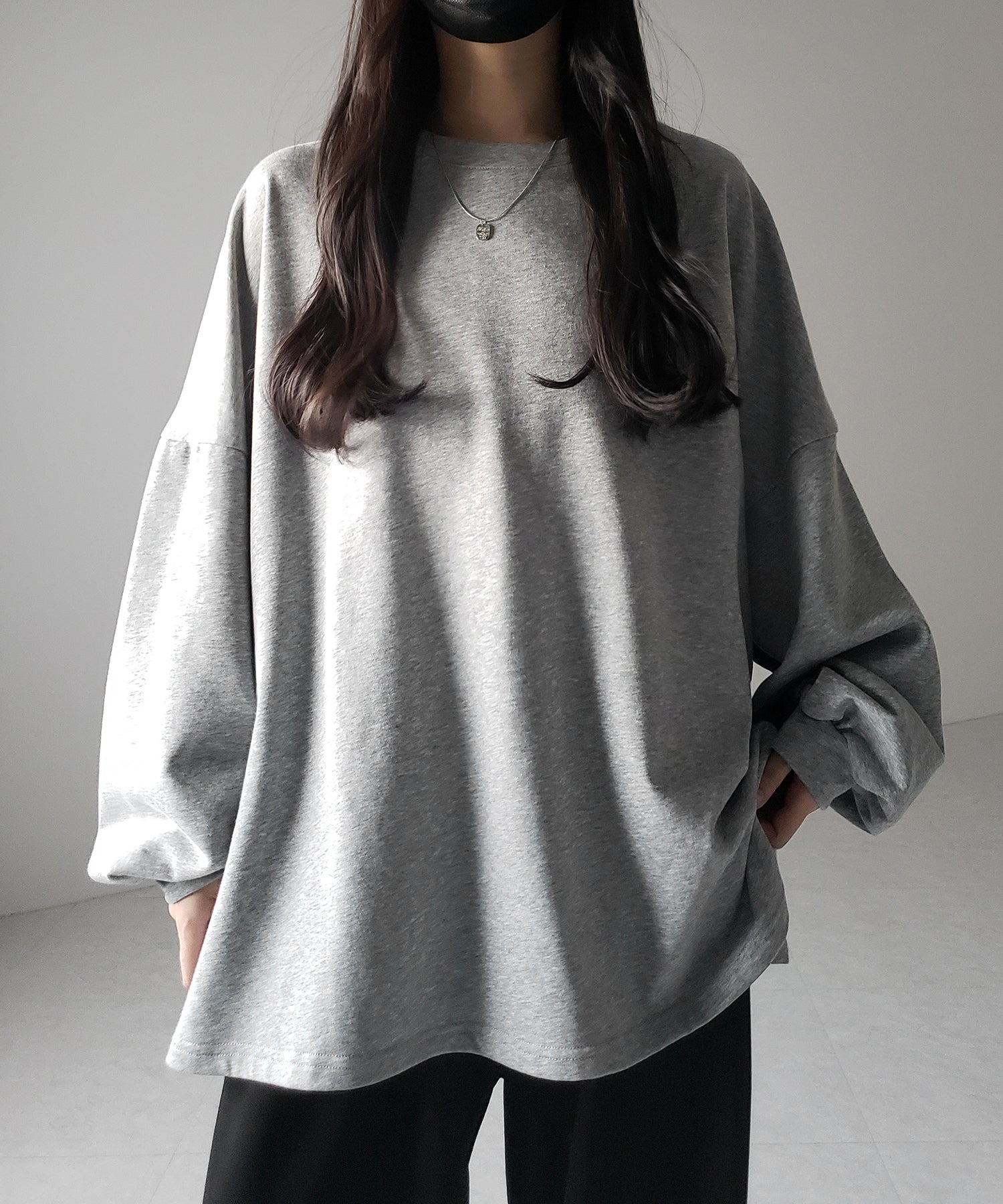【 3color 】ボリュームスリーブBIGスウェットロンT / big sweat long Tee