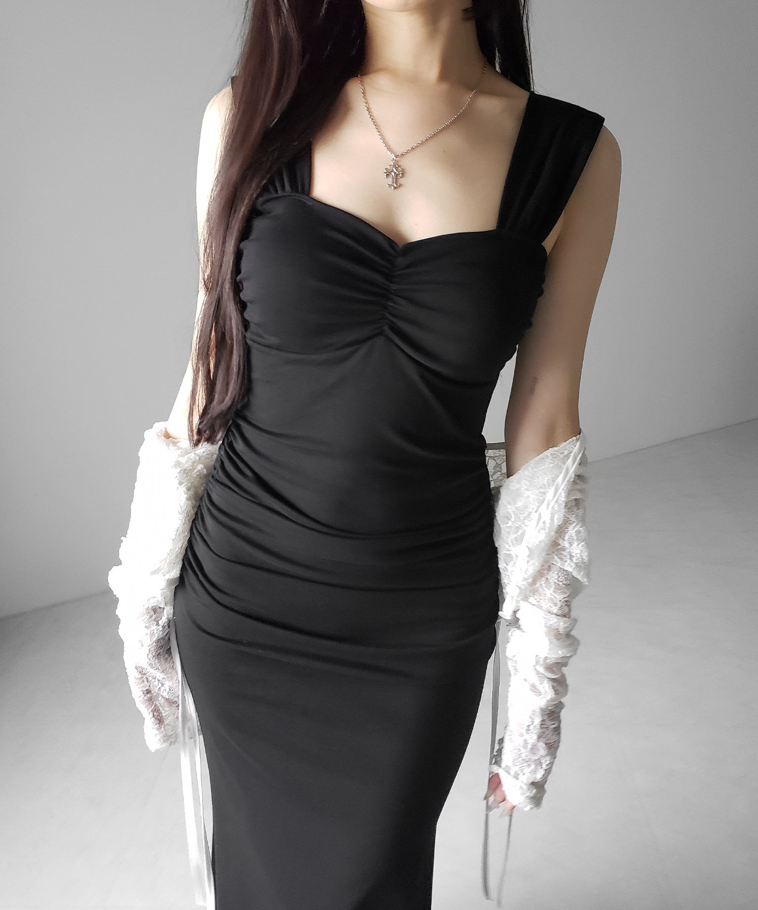 シャーリングロングタイトマーメイドキャミワンピ / shirring long tight mermaid cami onepiece