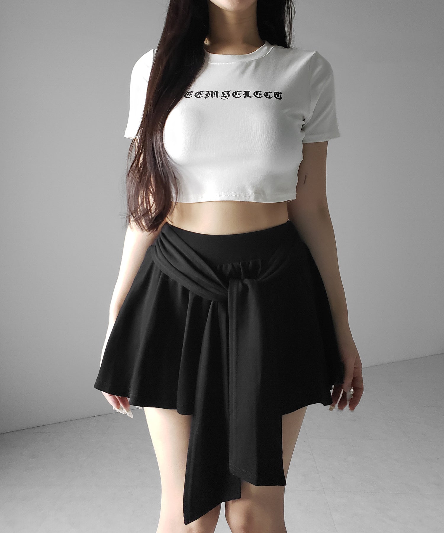 ラップレイヤードフレアミニスカパン / wrap layered flare mini skirt pants
